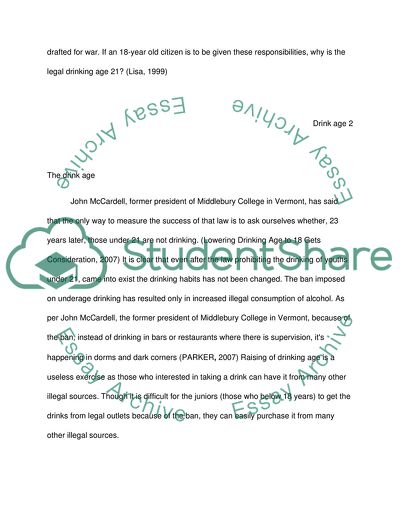 Lowering of the Drink Age