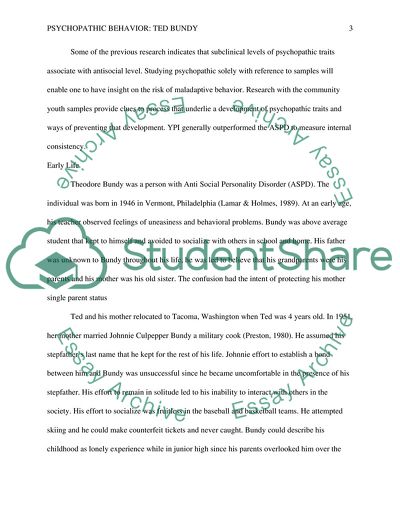 Psychopathic Behavior of Ted Bundy