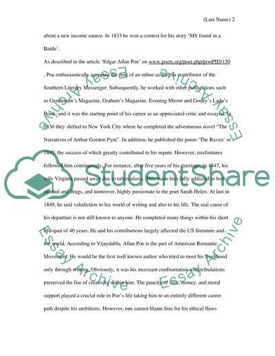 Major Actors in Edgar Allan Poe