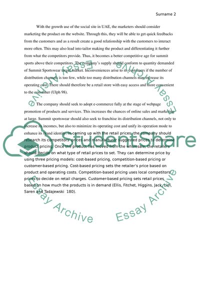 Action-Marketing Plan for Summit Sportswear