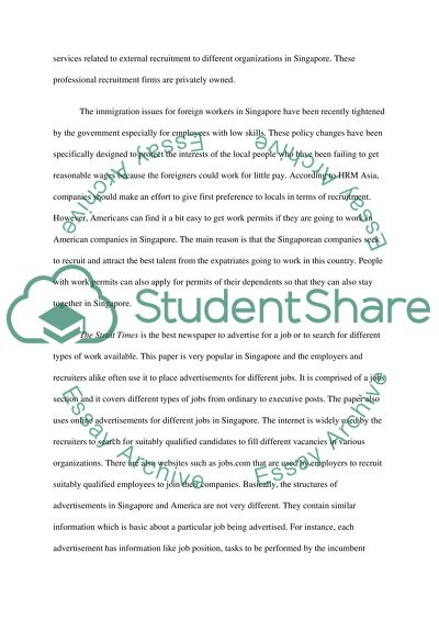 Singapore - Recruitment and selection