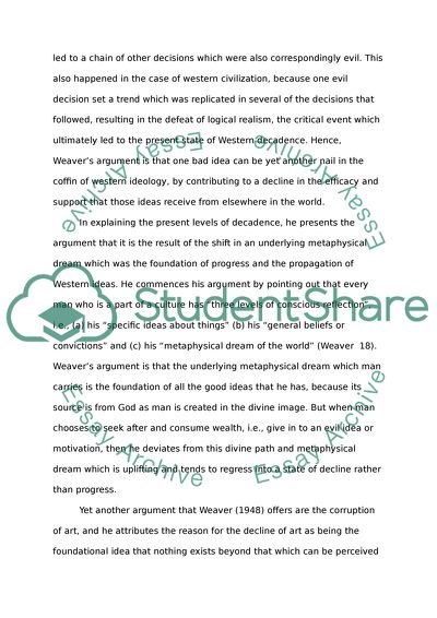 Ideas Have Consequences by Richard Weaver