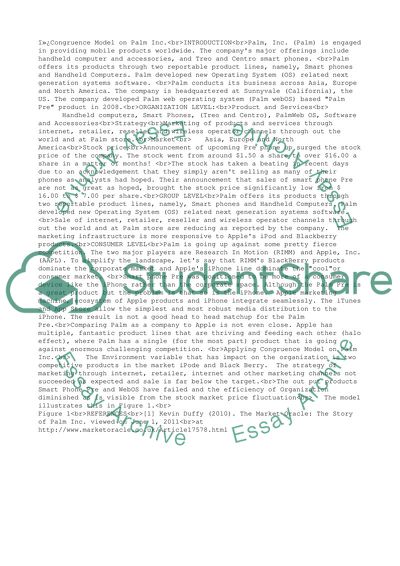 Congruence Model on Palm Inc