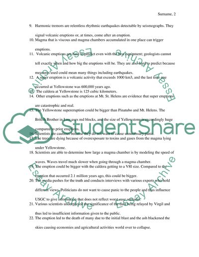 Super Volcano at Yellowstone