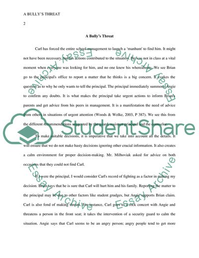 Case # 4 A Bullys Threat