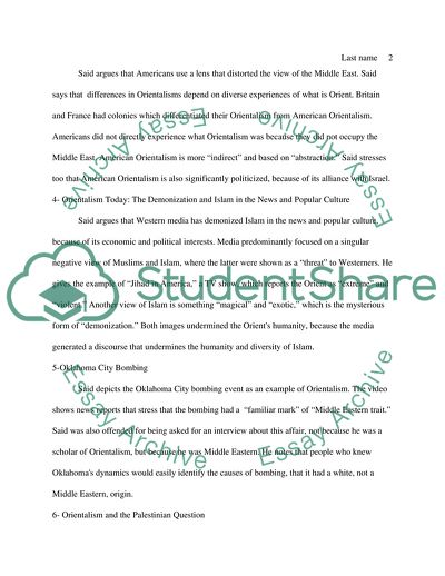 Saids Video on Orientalism