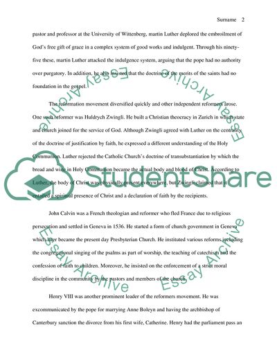 The Reformation Movement