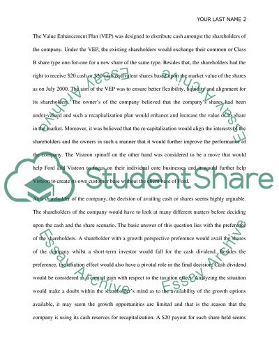 Read the Ford Case Study and answer the 3 questions assigned