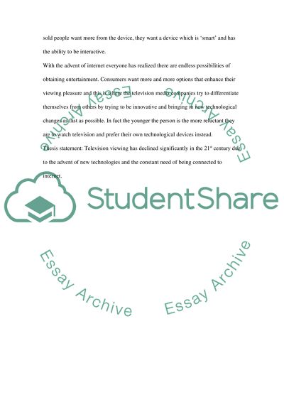 Television: Dominant form of Entertainment in the Twenty-First Century