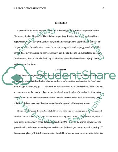 Observation of Early Childcare Programs