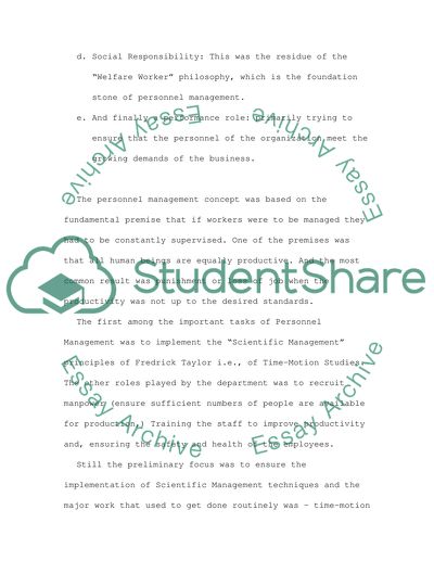 Human Resource Management and workforce