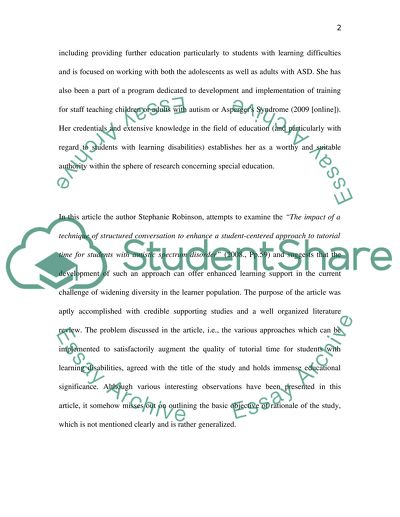 Using a Strategy of Structured Conversation to Enhance Quality of Tutorial Time
