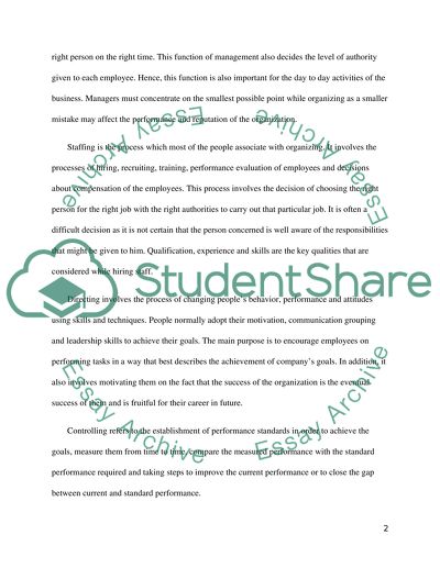 Management or management function