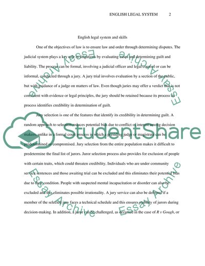 English Legal System and Skills