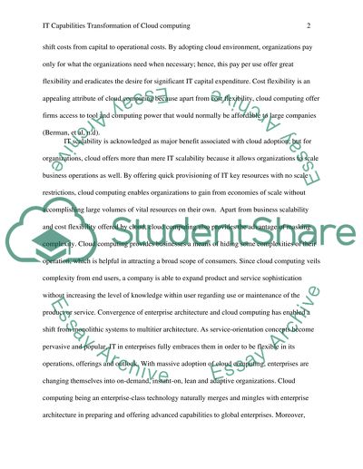 IT Capabilities Transformation of Cloud Computing