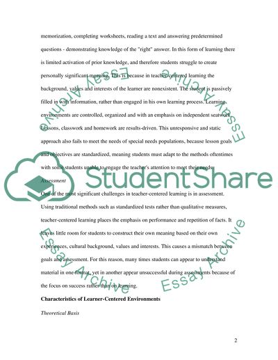 Characteristics of Teacher-Centered Learning