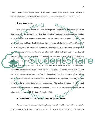 How long-lasting parental conflict in a marriage can influence children while growing up in the home