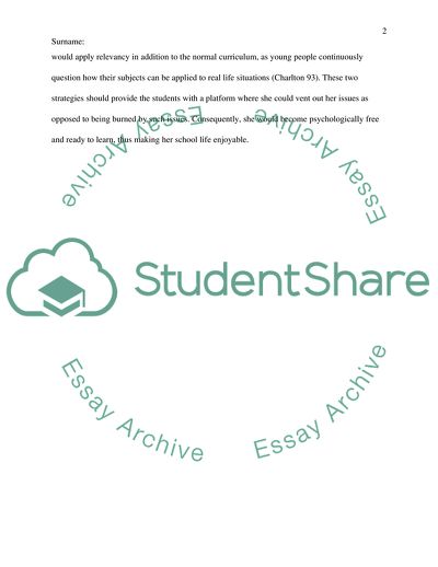 Helping a Disengaged Student