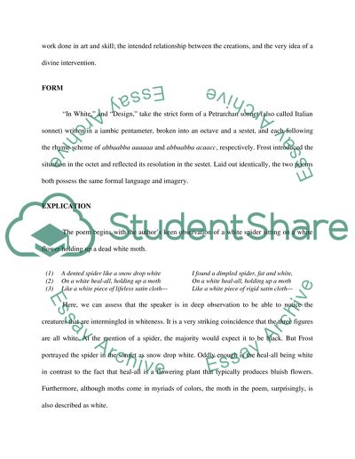 In White by Robert Frost