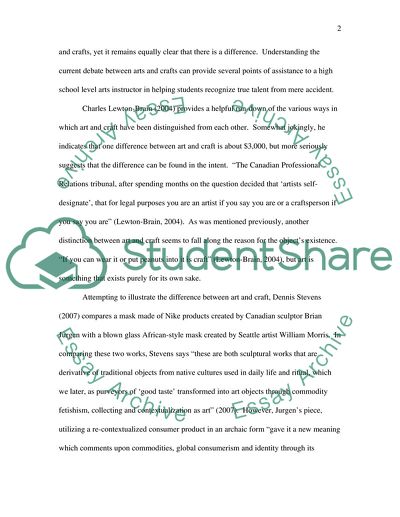 Contemporary Art vs. Crafts Movement