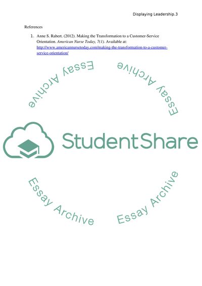 Written Assignment - Displaying Leadership