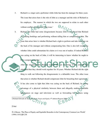 Formal Legal Advice to Richard