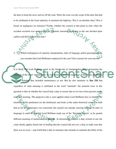 Geoffery Jack vs Wessex City Council