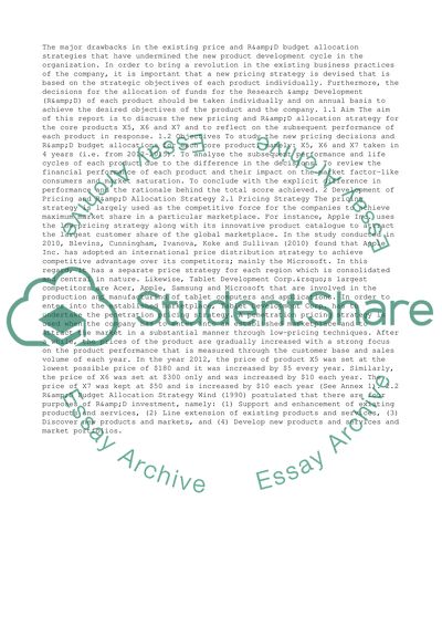 Input Prices of Tablet Development Corporation