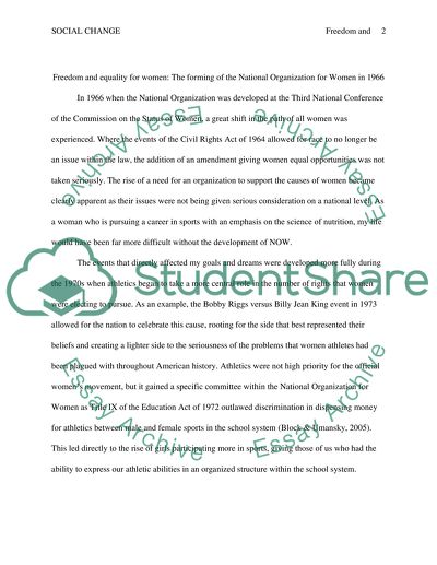 Freedom and Equality for Women: The Forming of the National Organization for Women in 1966