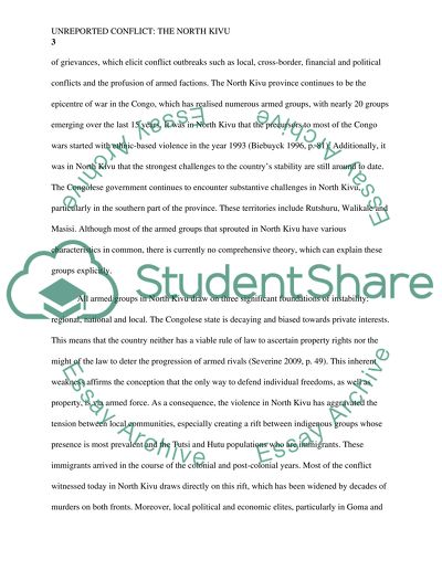 Unreported conflict : The North Kivu