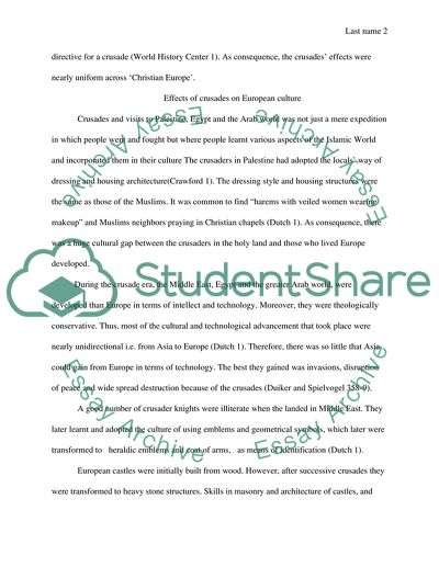 The Crusades and their effect on Europe specifically England