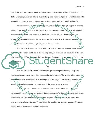 Albertis S. Andrea in Mantua compared with vignolas Ges church in Rome