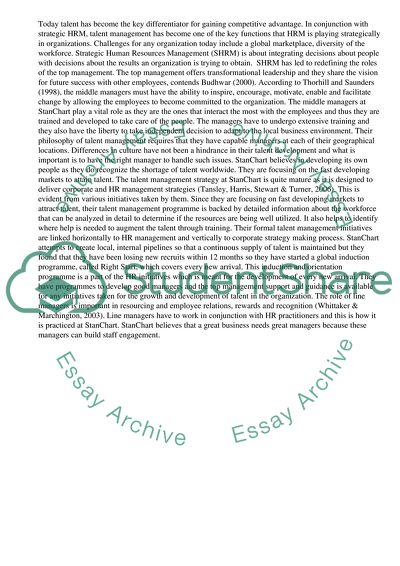 Talent Management at Stanchart