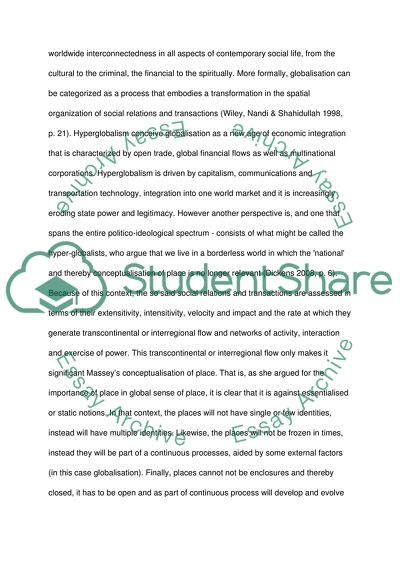 Significance of Place in the Context of Globalization