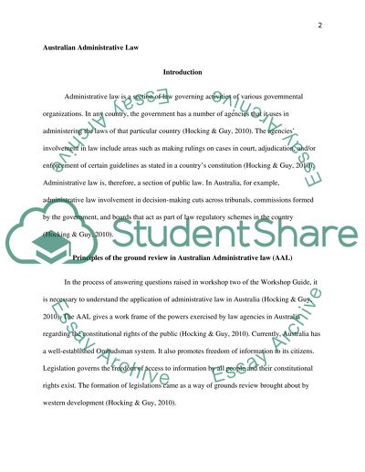 Australian Administrative Law Issues