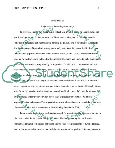 Legal Aspects in Nursing