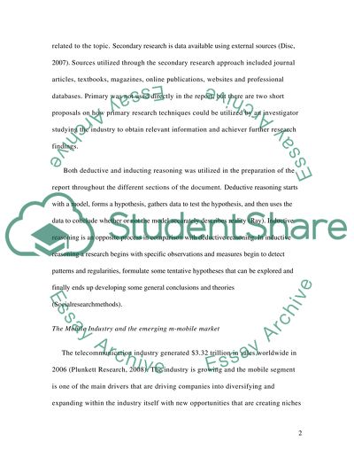 The Mobile Segment of the Telecommunication Industry