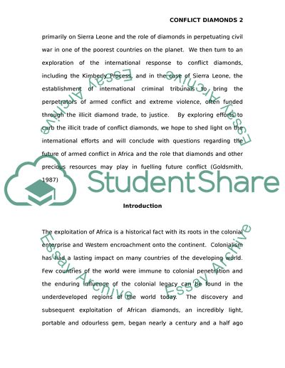 Explain how blood diamonds have helped prolong conflict in Africa