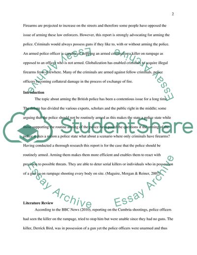 British Police Should Be Armed