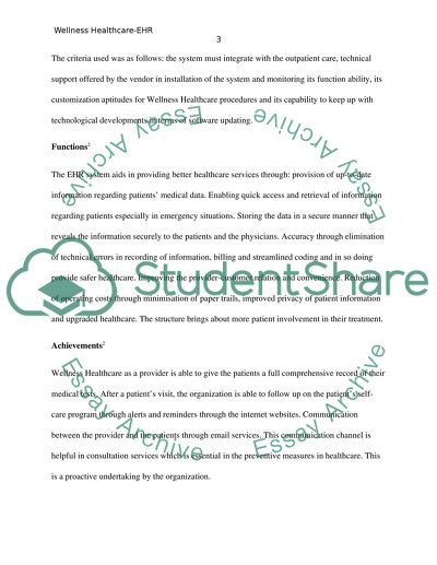 The Selection for the EHR System