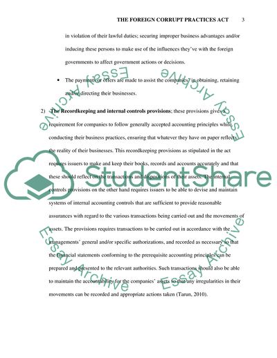 The Foreign Corrupt Practices Act