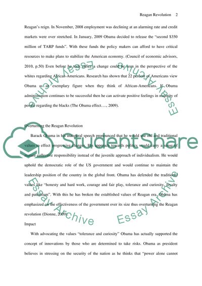 Reagan Revolution Through President Obama