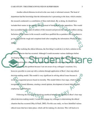 Ethics Involved in Supervision