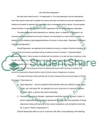 Clinical Depression: Causes and Treatment