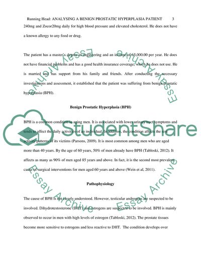 Benign Prostatic Hyperplasia - Physical and Psychological Demands