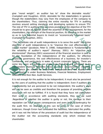 Auditing,(True and Fair view and Independence)