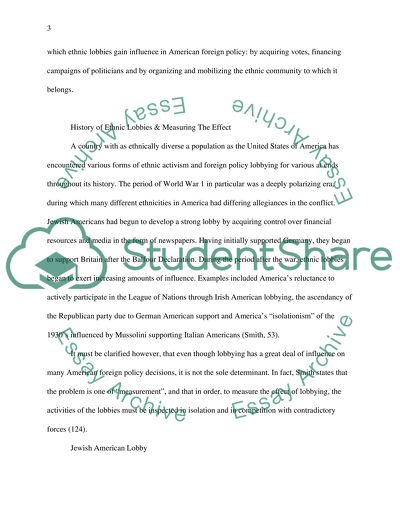 Influence of Ethnic Lobbies