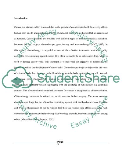 Exploration of a Chemotherapy Regime and Its Side Effect