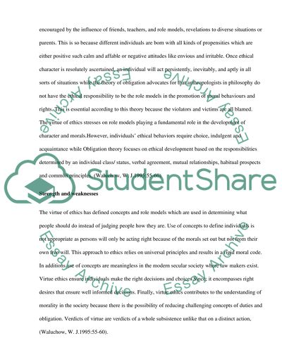 Ethics - Strength and weaknesses