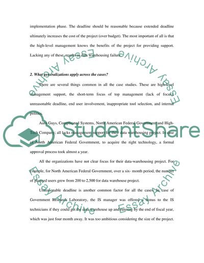 Whats the Scope of What Can Be Considered a Data Warehousing Failure